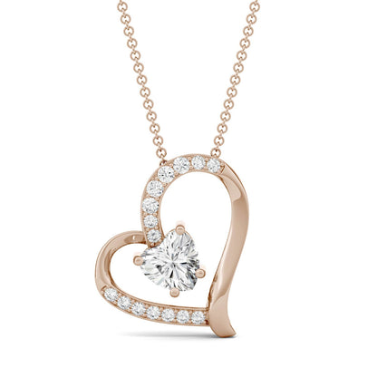 1.05 CTW Moissanite Heart Pendant