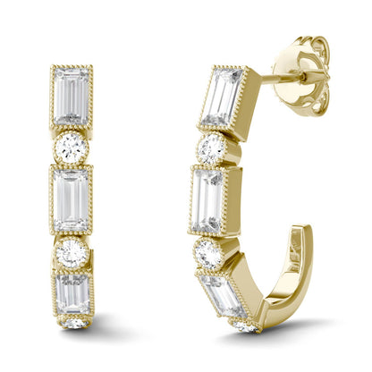 0.88 CTW Moissanite J-Hoop Earrings