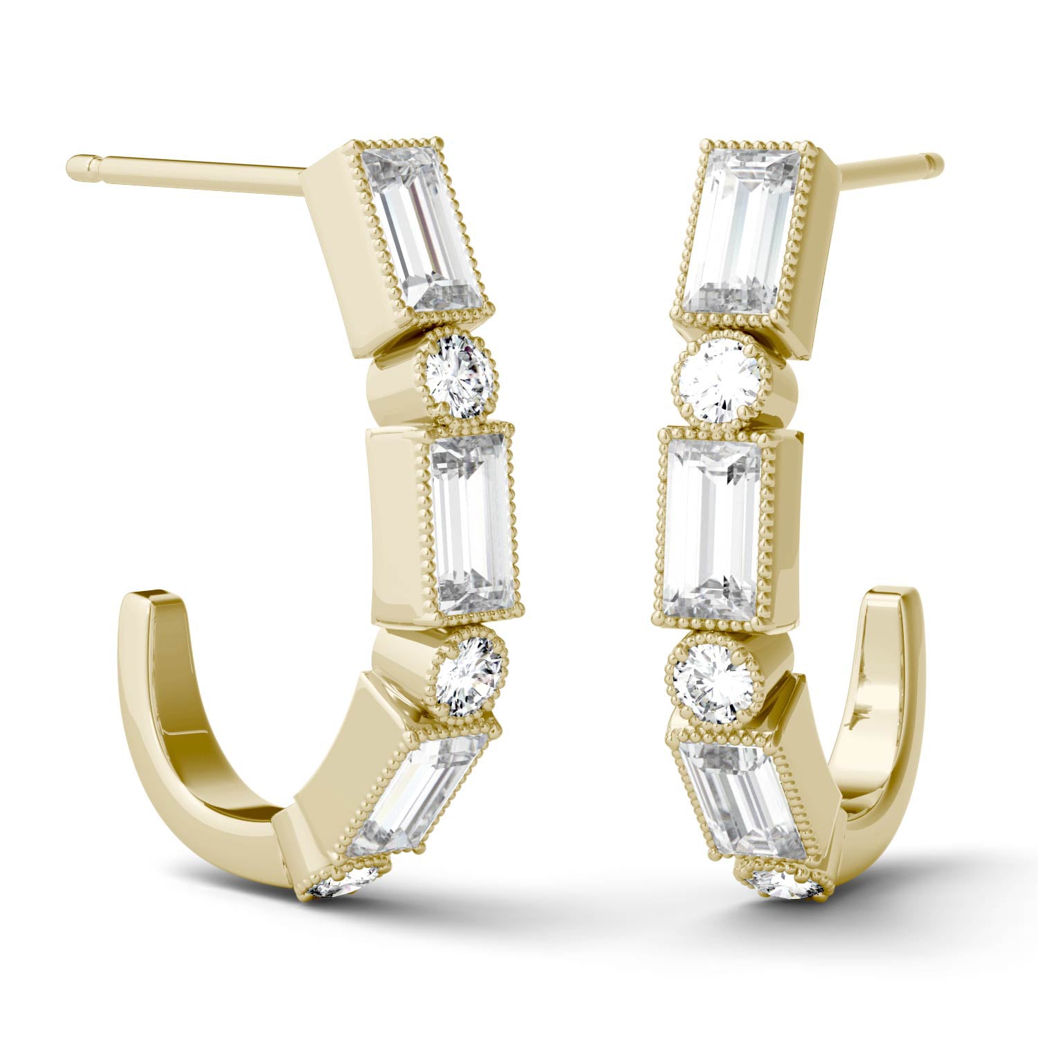 0.88 CTW Moissanite J-Hoop Earrings