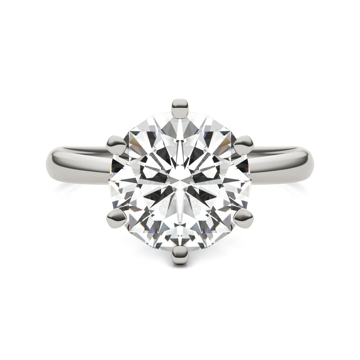 3.10 CTW Round Moissanite Solitaire Ring