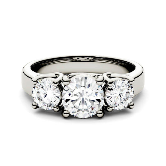 2.00 CTW Round Moissanite Three Stone Ring