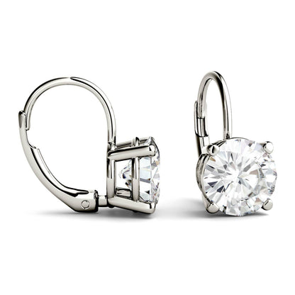 3.00 CTW DEW Moissanite Drop Earrings in 14K White Gold