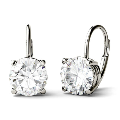 3.00 CTW DEW Moissanite Drop Earrings in 14K White Gold