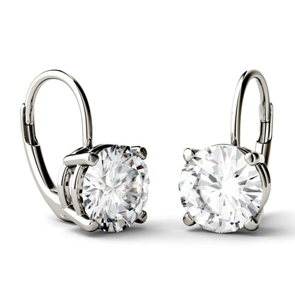 3.00 CTW DEW Moissanite Drop Earrings in 14K White Gold