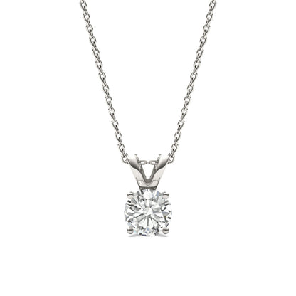 1.00 CTW Round Moissanite Solitaire Pendant