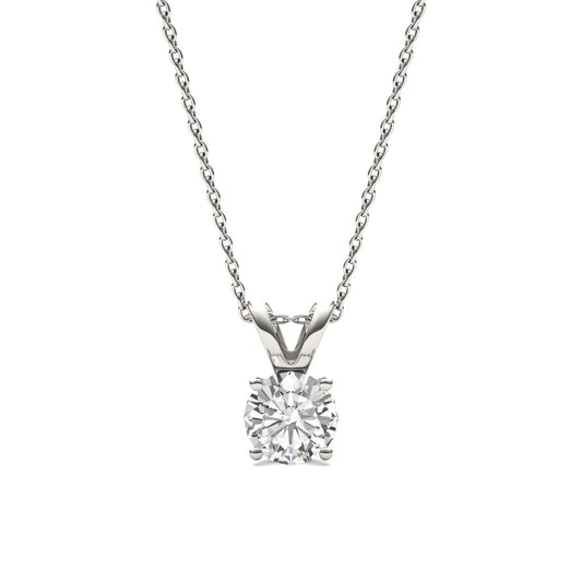 1.00 CTW Round Moissanite Solitaire Pendant