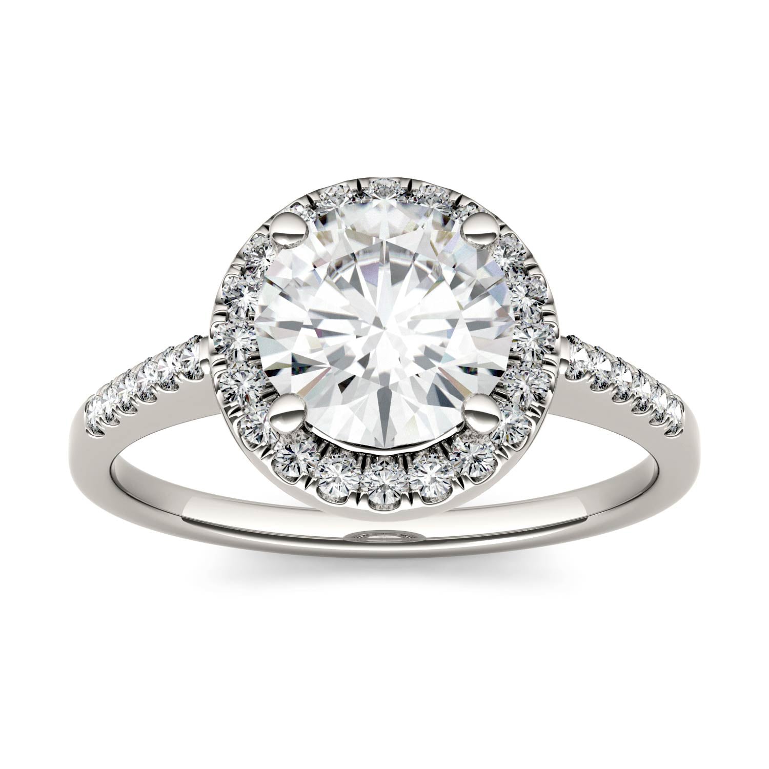 1.82 CTW Round Moissanite Halo Ring