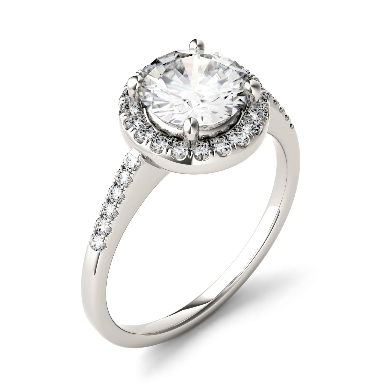 1.82 CTW Round Moissanite Halo Ring