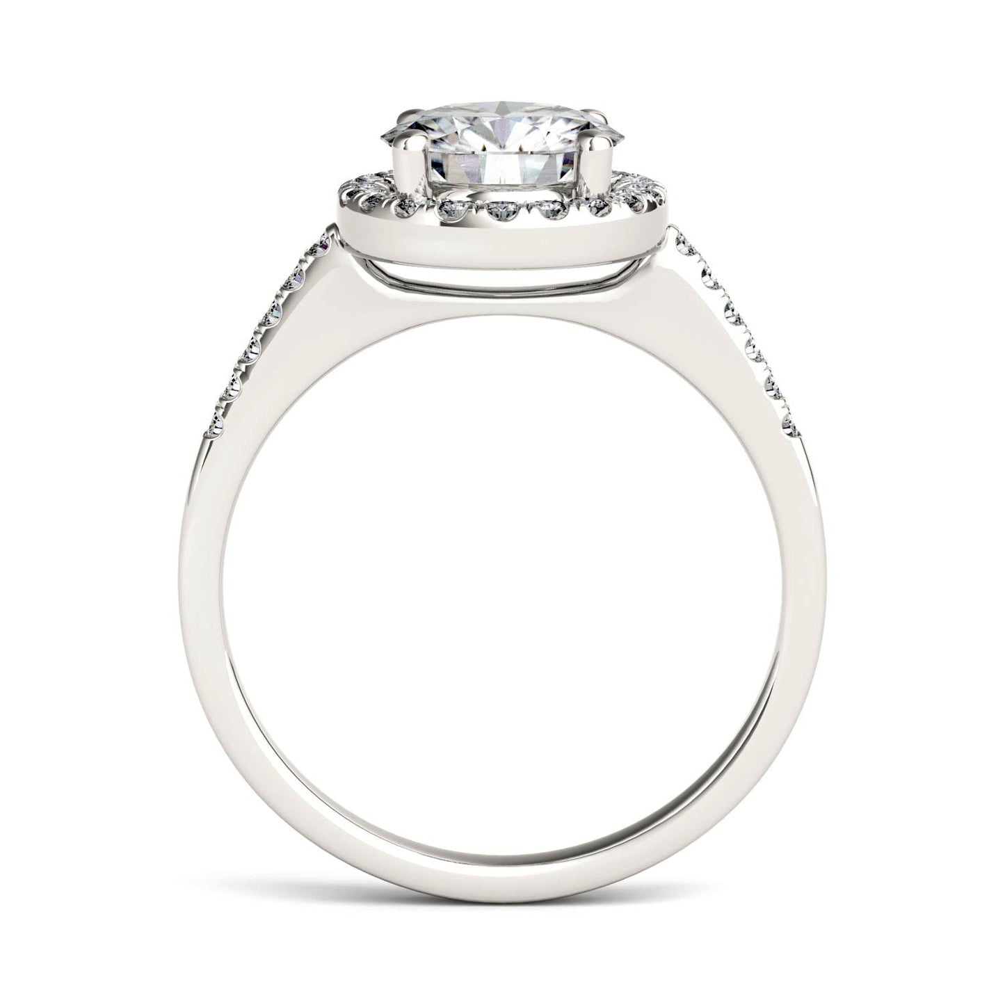 1.82 CTW Round Moissanite Halo Ring