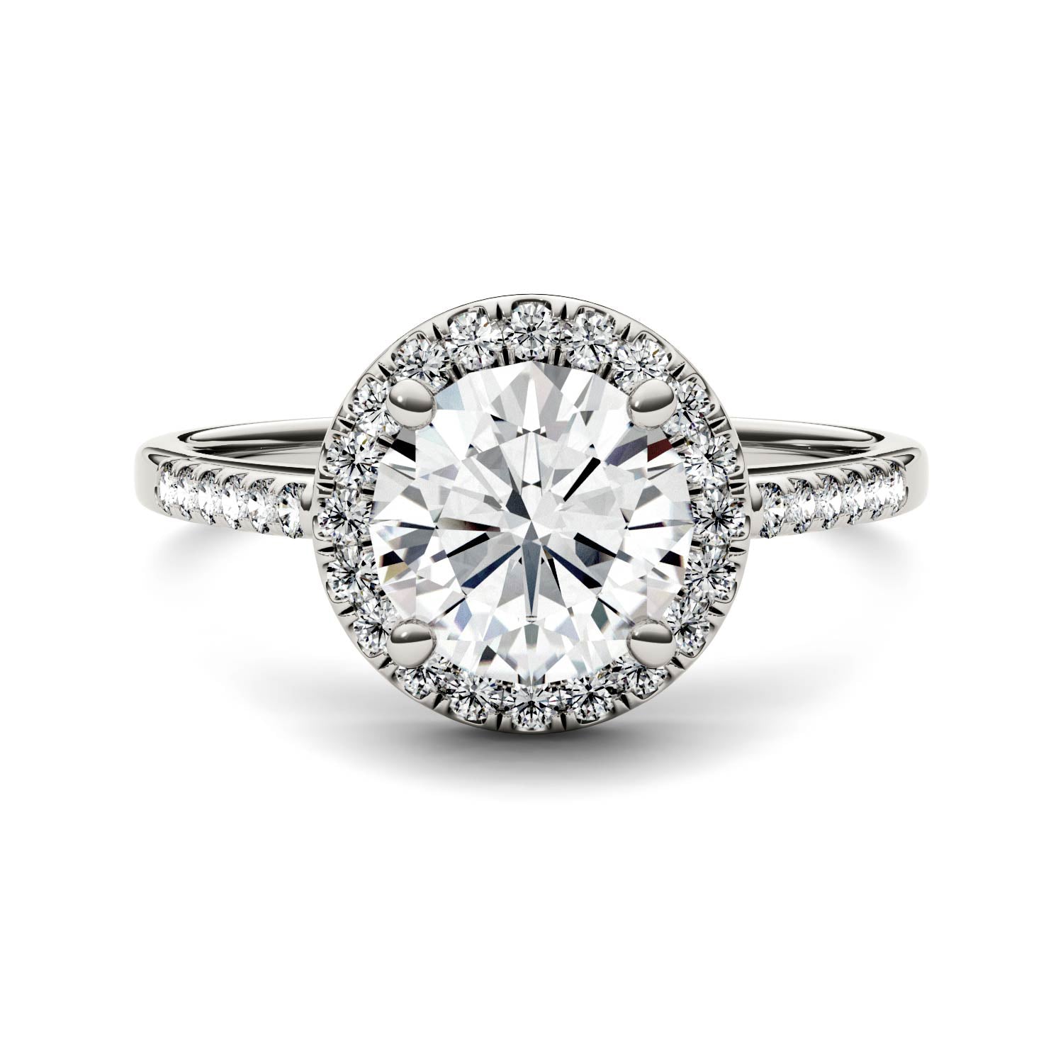 1.82 CTW Round Moissanite Halo Ring