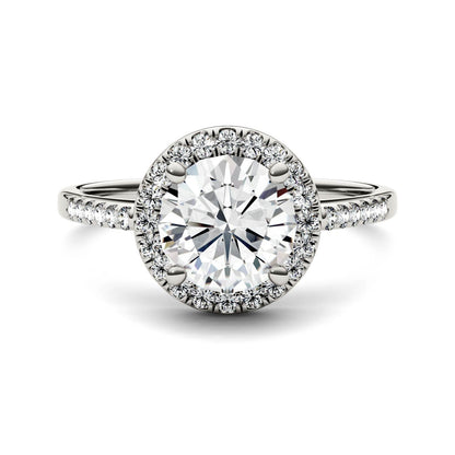 1.82 CTW Round Moissanite Halo Ring