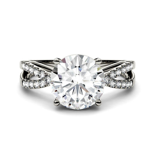 2.92 CTW Round Moissanite Engagement Ring