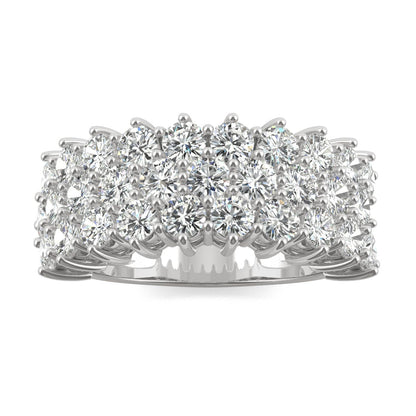 3.10 CTW Moissanite Three Row Ring