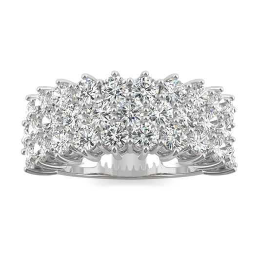 3.10 CTW Moissanite Three Row Ring