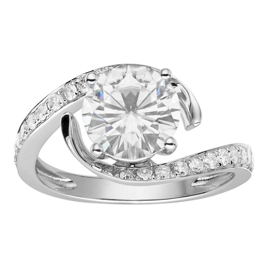 1.74 CTW Moissanite Bypass Ring