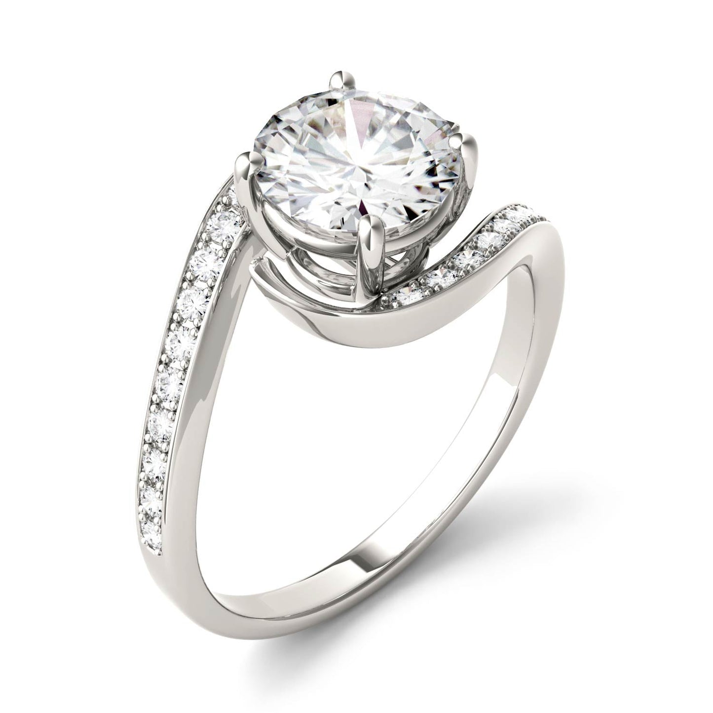 1.74 CTW Moissanite Bypass Ring