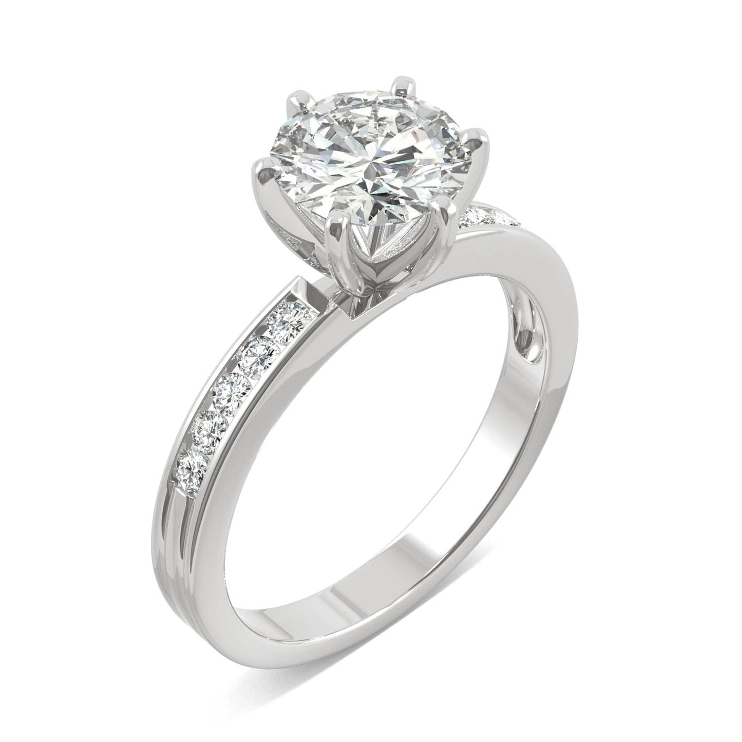 1.70 CTW Round Moissanite Engagement Ring