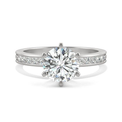 1.70 CTW Round Moissanite Engagement Ring