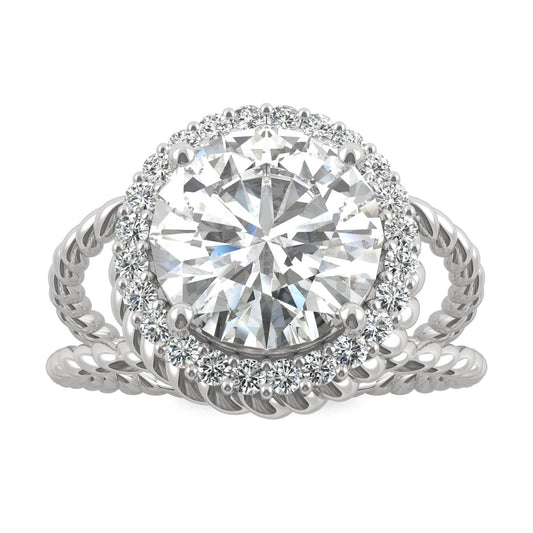 2.94CT Moissanite Halo Engagement Ring