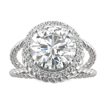 2.94 CTW Moissanite Halo Ring