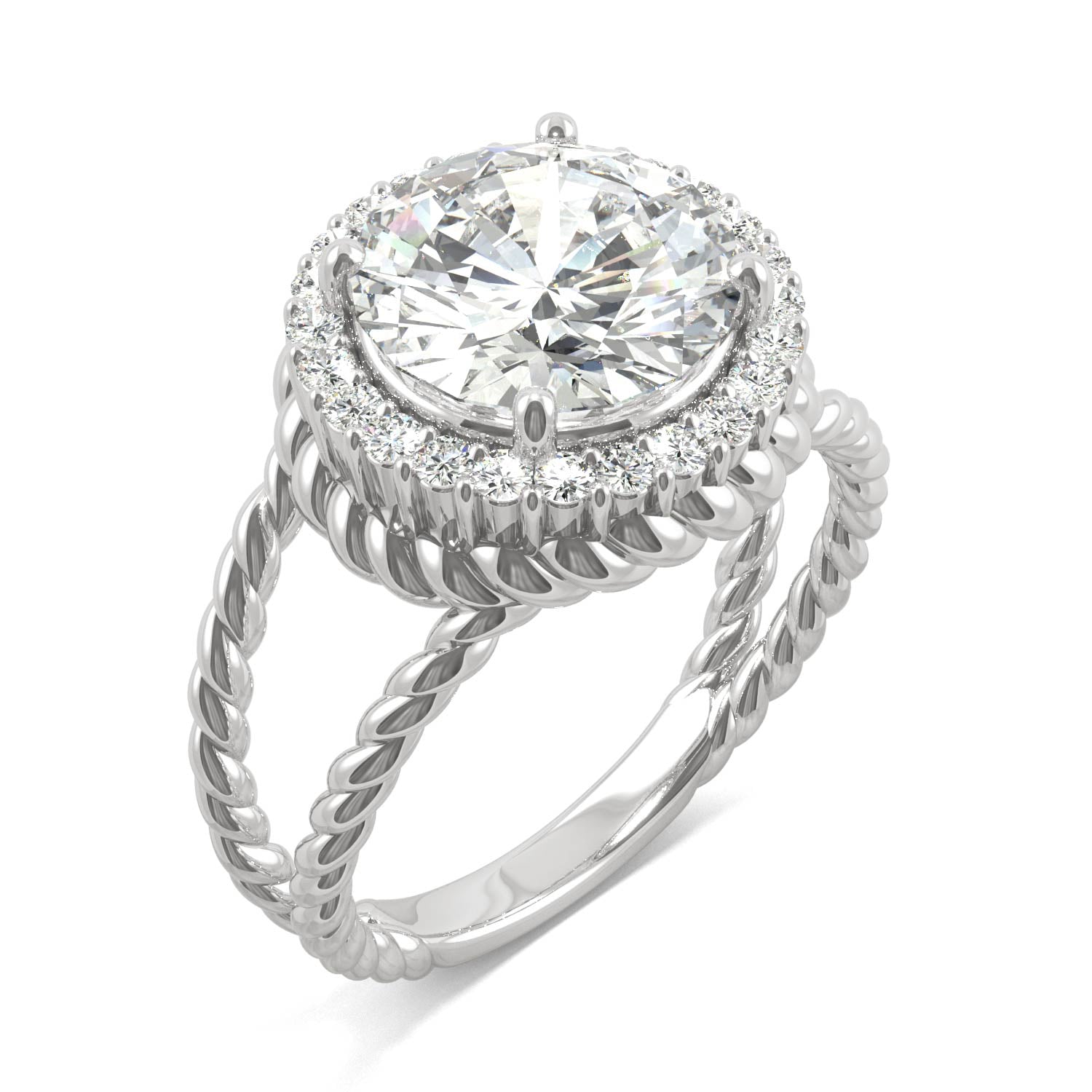 2.94 CTW Moissanite Halo Ring