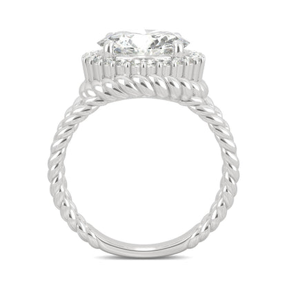 2.94 CTW Moissanite Halo Ring