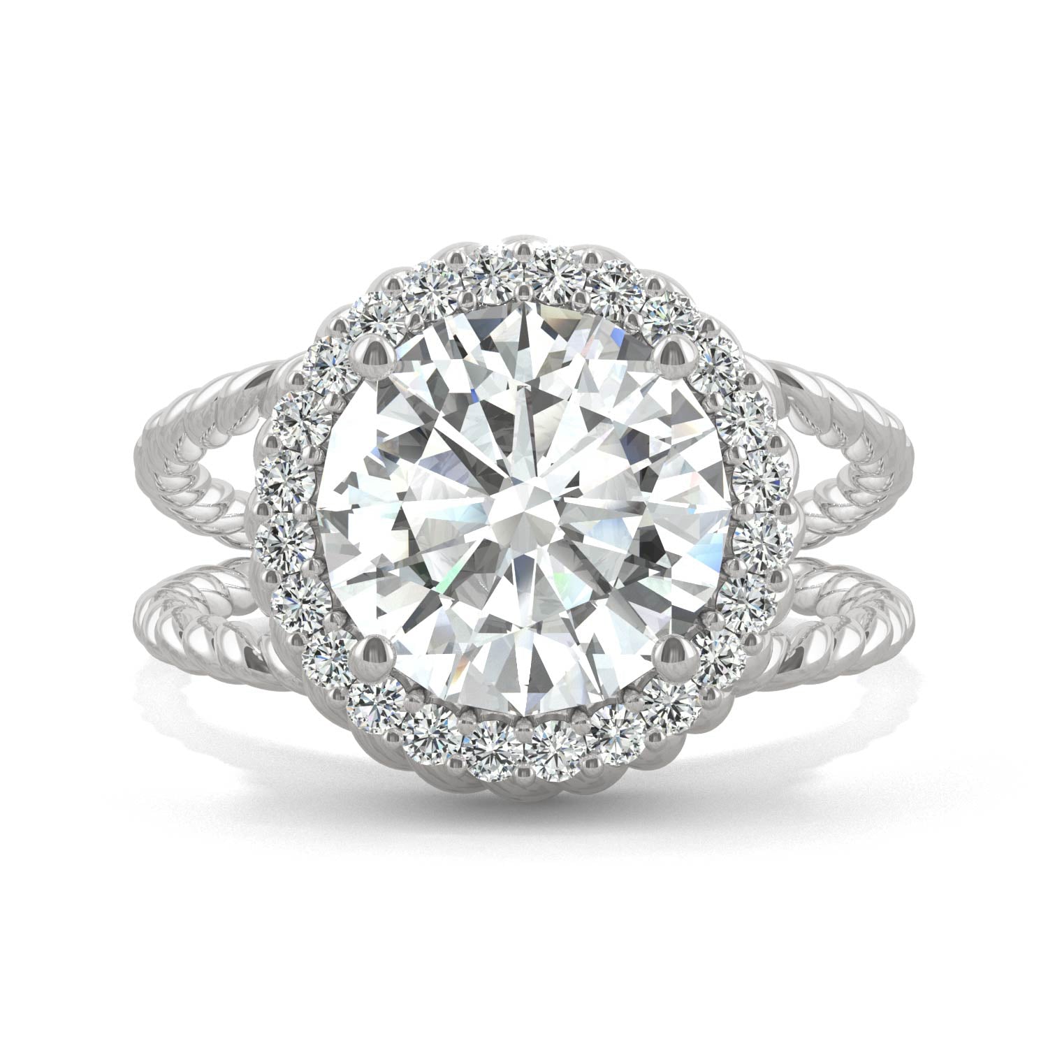 2.94CT Moissanite Halo Engagement Ring