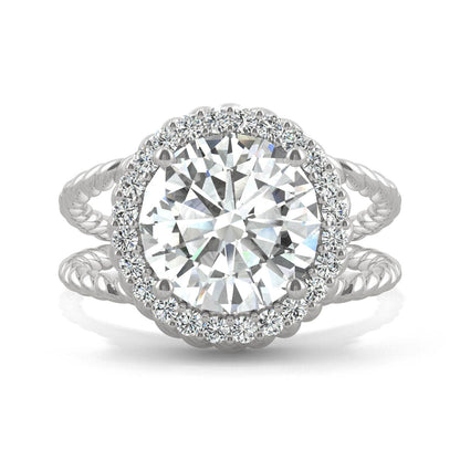 2.94CT Moissanite Halo Engagement Ring