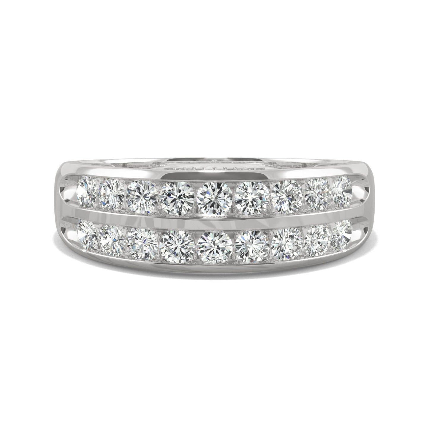 0.72 CTW Moissanite Two Row Ring