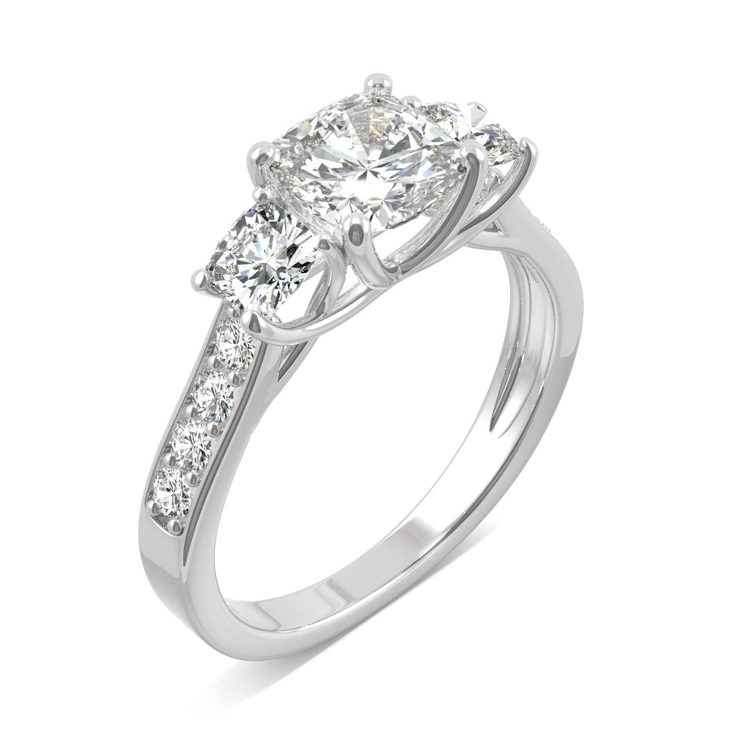 2.14 CTW Moissanite Three Stone Ring