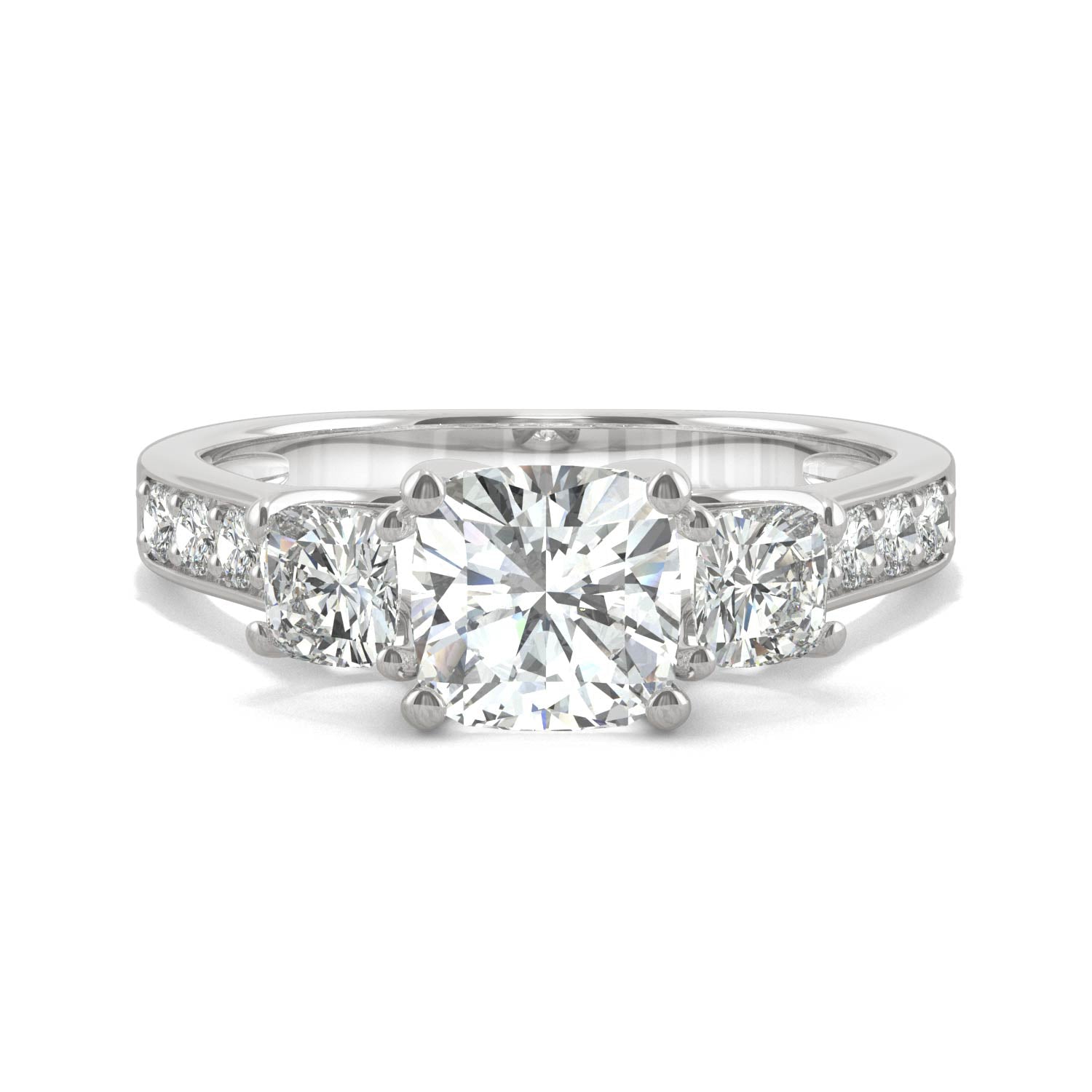 2.14 CTW Moissanite Three Stone Ring