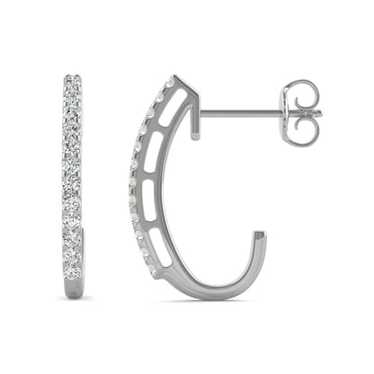 0.24 CTW Moissanite J-Hoop Earrings