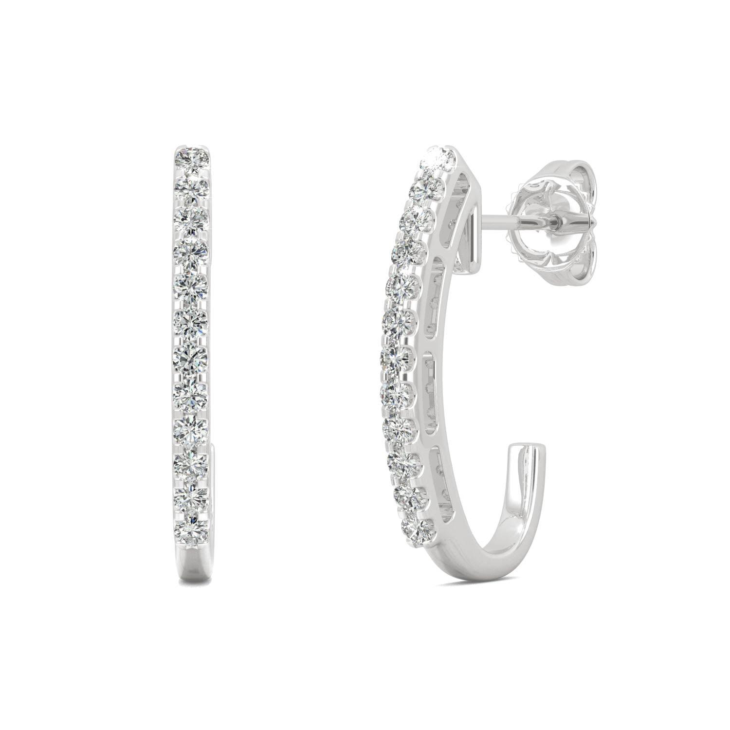 0.24 CTW Moissanite J-Hoop Earrings