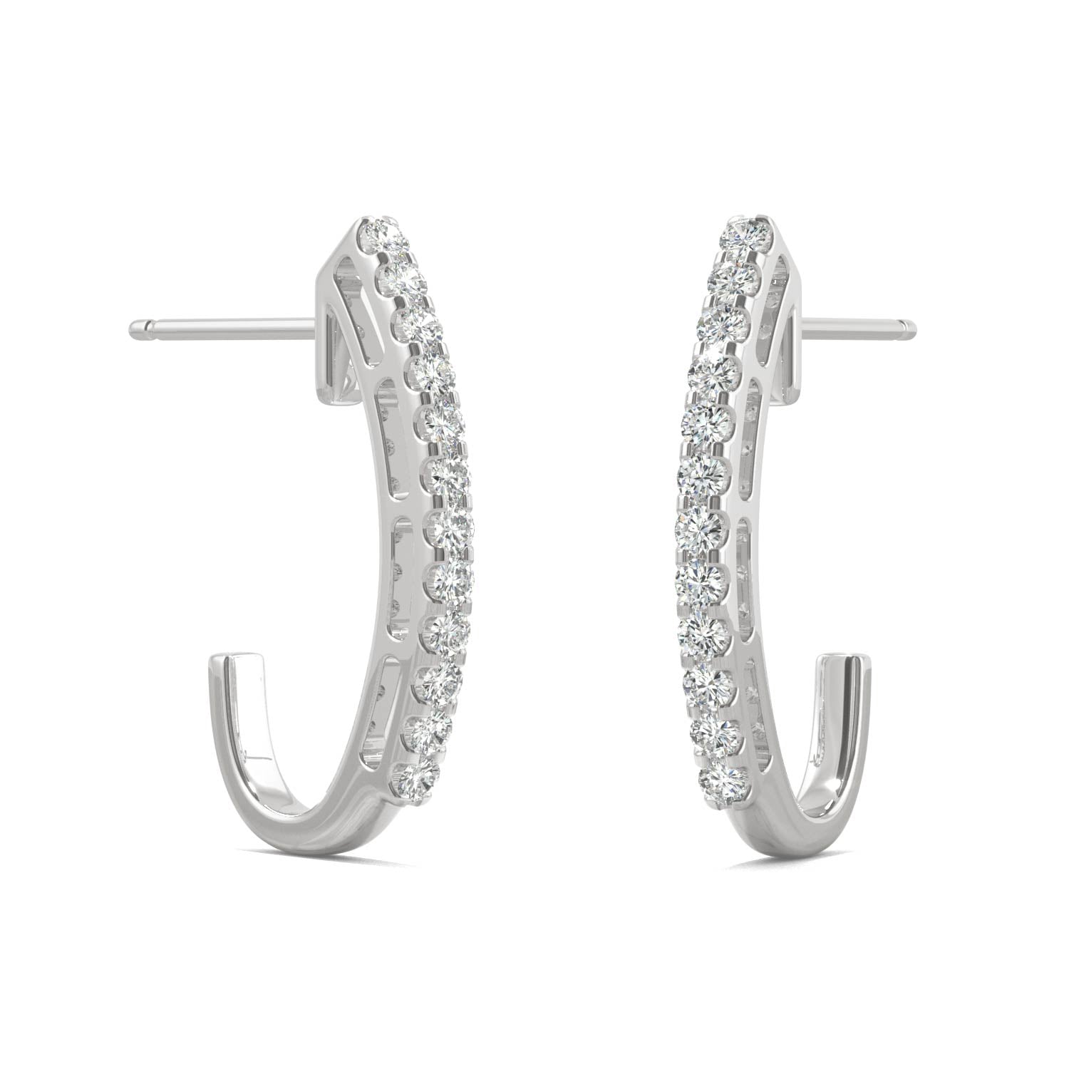 0.24 CTW Moissanite J-Hoop Earrings