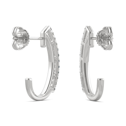 0.24 CTW Moissanite J-Hoop Earrings