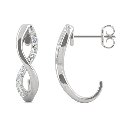 0.16 CTW Moissanite Infinity J-Hoop Earrings