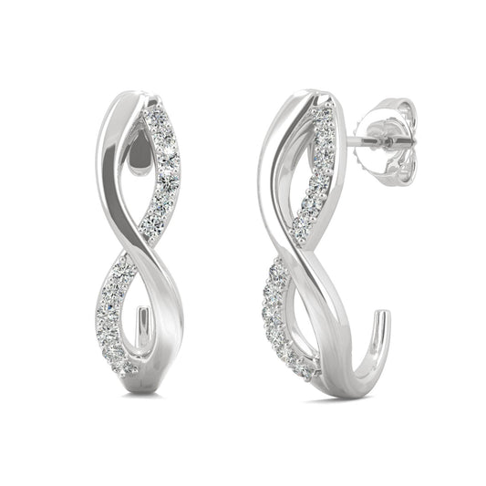 0.16 CTW Moissanite Infinity J-Hoop Earrings