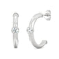 0.32 CTW Dew Round Moissanite Petite Open Hoop Earrings