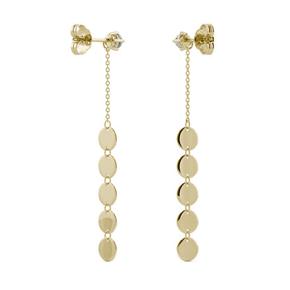 0.20 CTW DEW Round Drop Earrings in 14K Yellow Gold