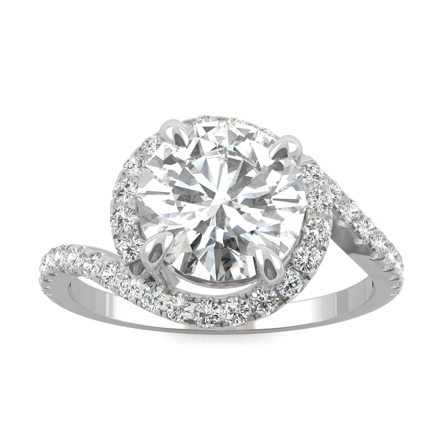 2.24 CTW Round Moissanite Engagement Ring