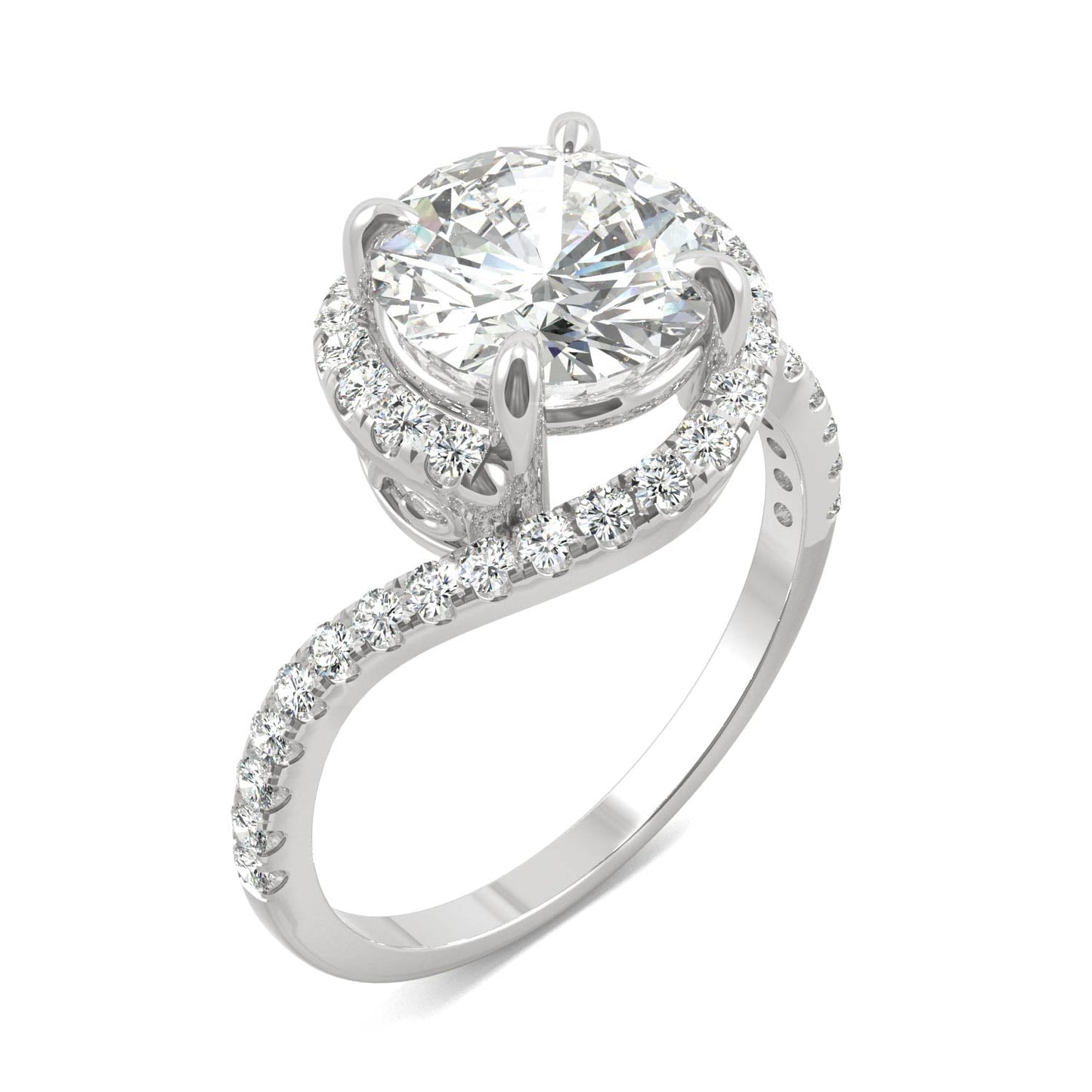 2.24 CTW Round Moissanite Engagement Ring