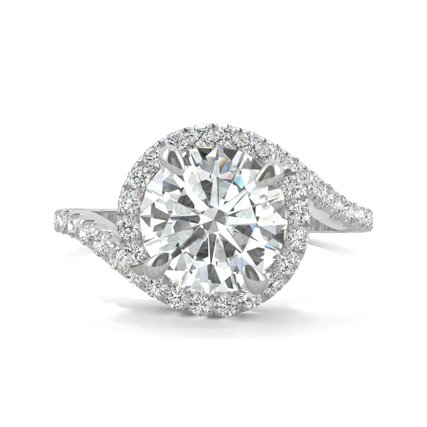 2.24 CTW Round Moissanite Engagement Ring