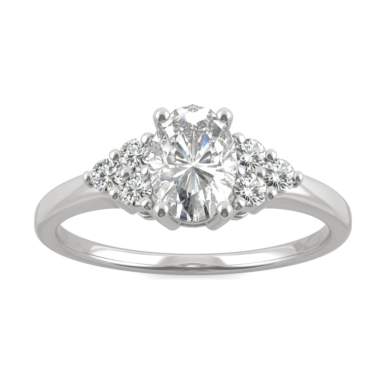 1.08 CTW Oval Moissanite Engagement Ring