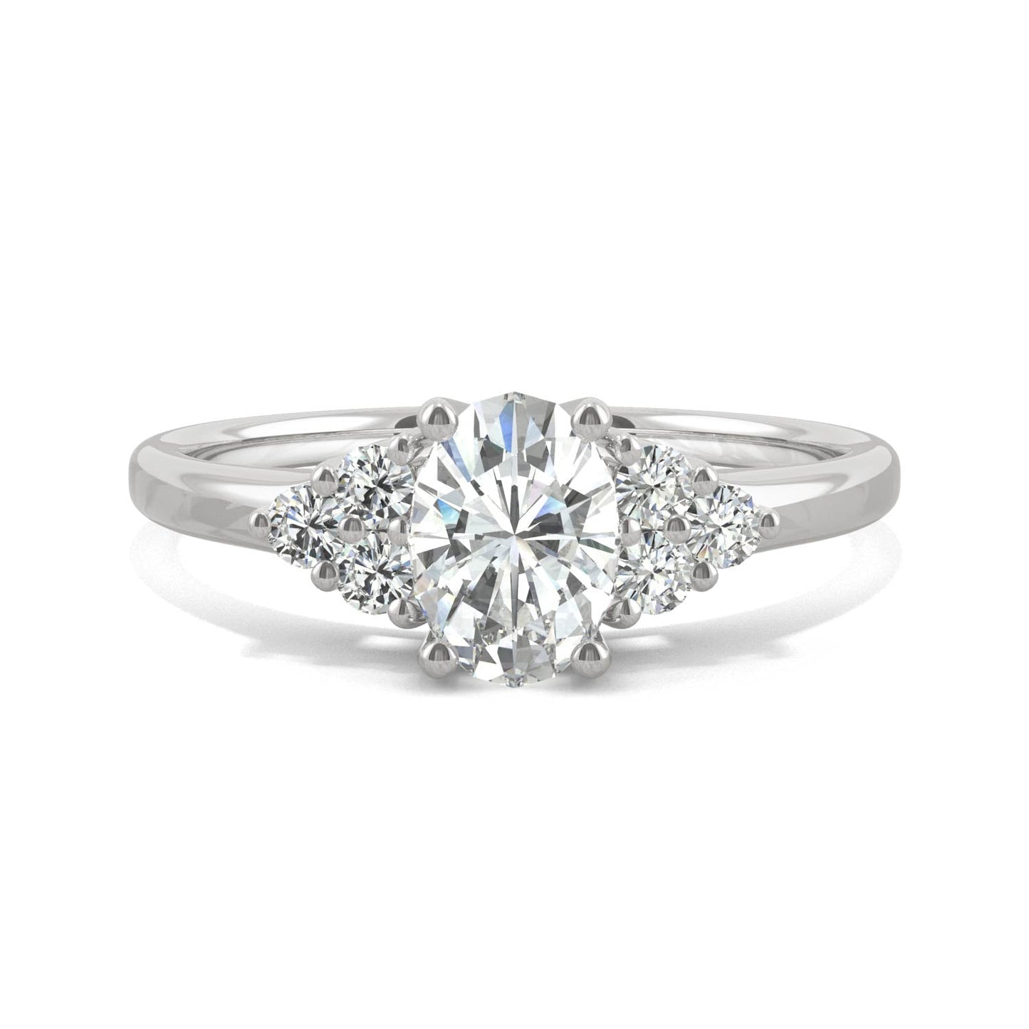 1.08 CTW Oval Moissanite Engagement Ring