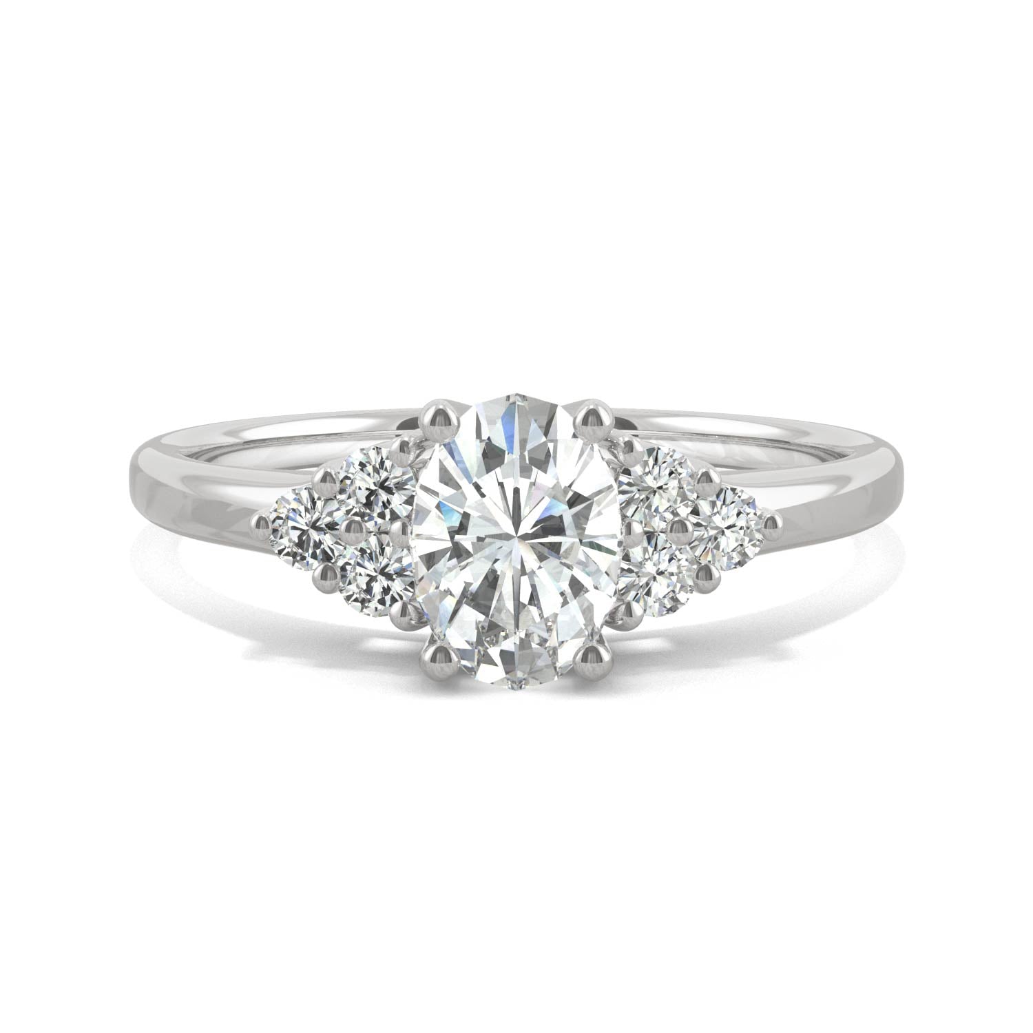 1.08 CTW Oval Moissanite Engagement Ring