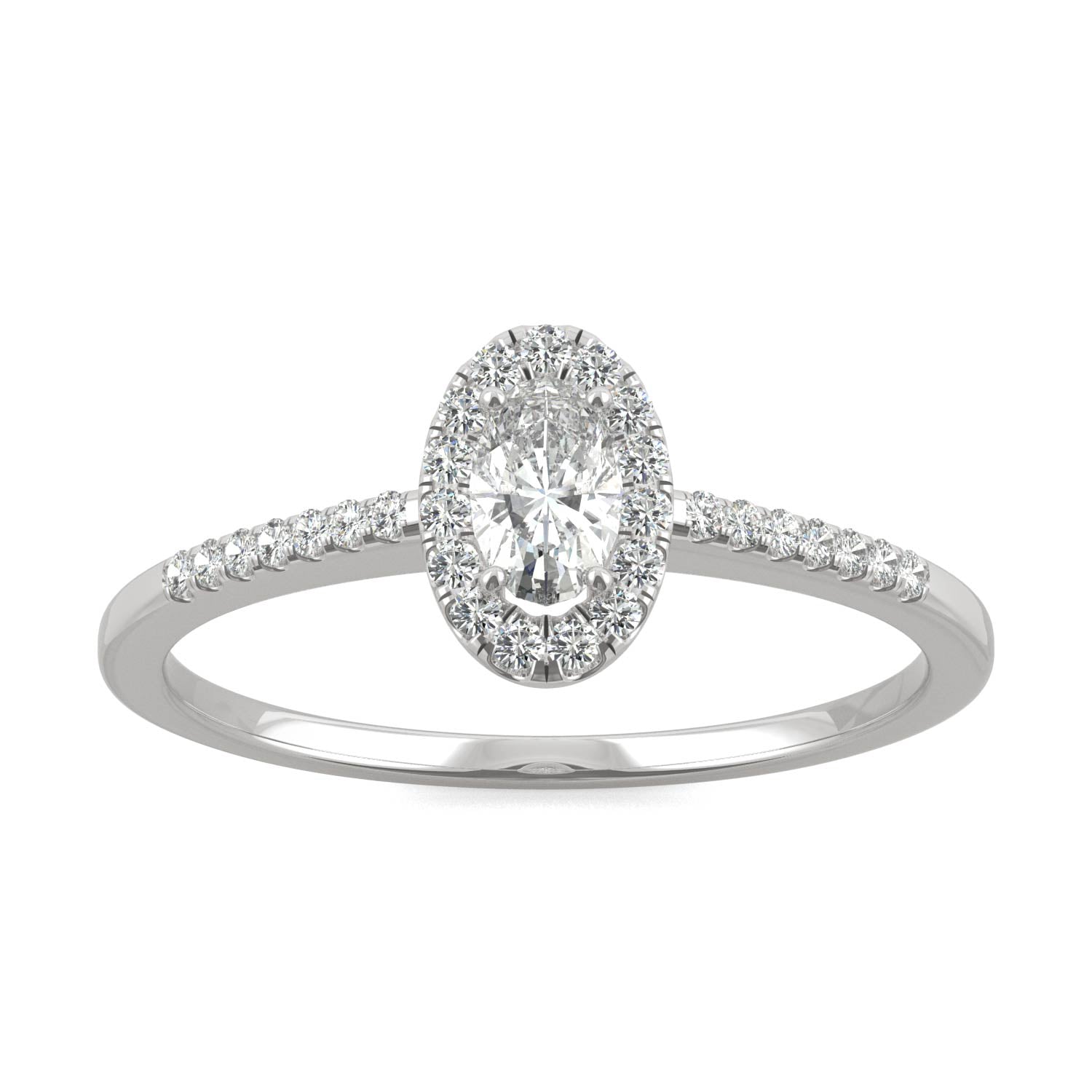 0.41 CTW Oval Moissanite Halo Ring