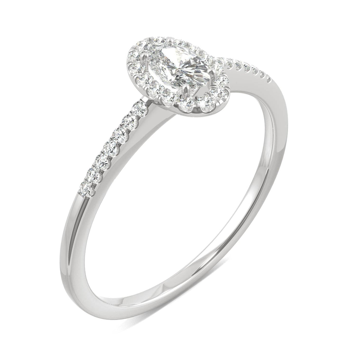 0.41 CTW Oval Moissanite Halo Ring