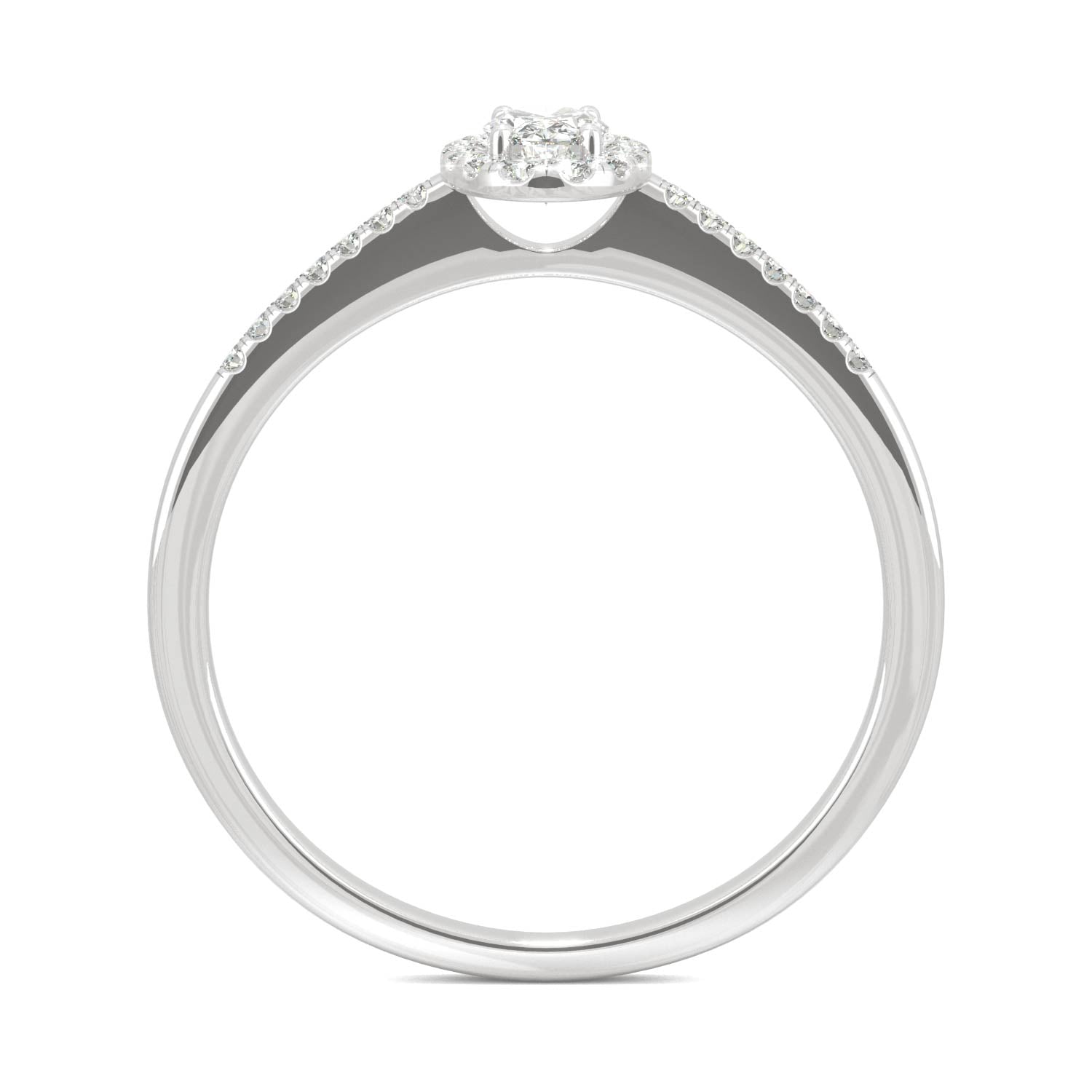 0.41 CTW Oval Moissanite Halo Ring