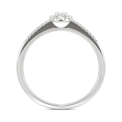 0.41 CTW Oval Moissanite Halo Ring