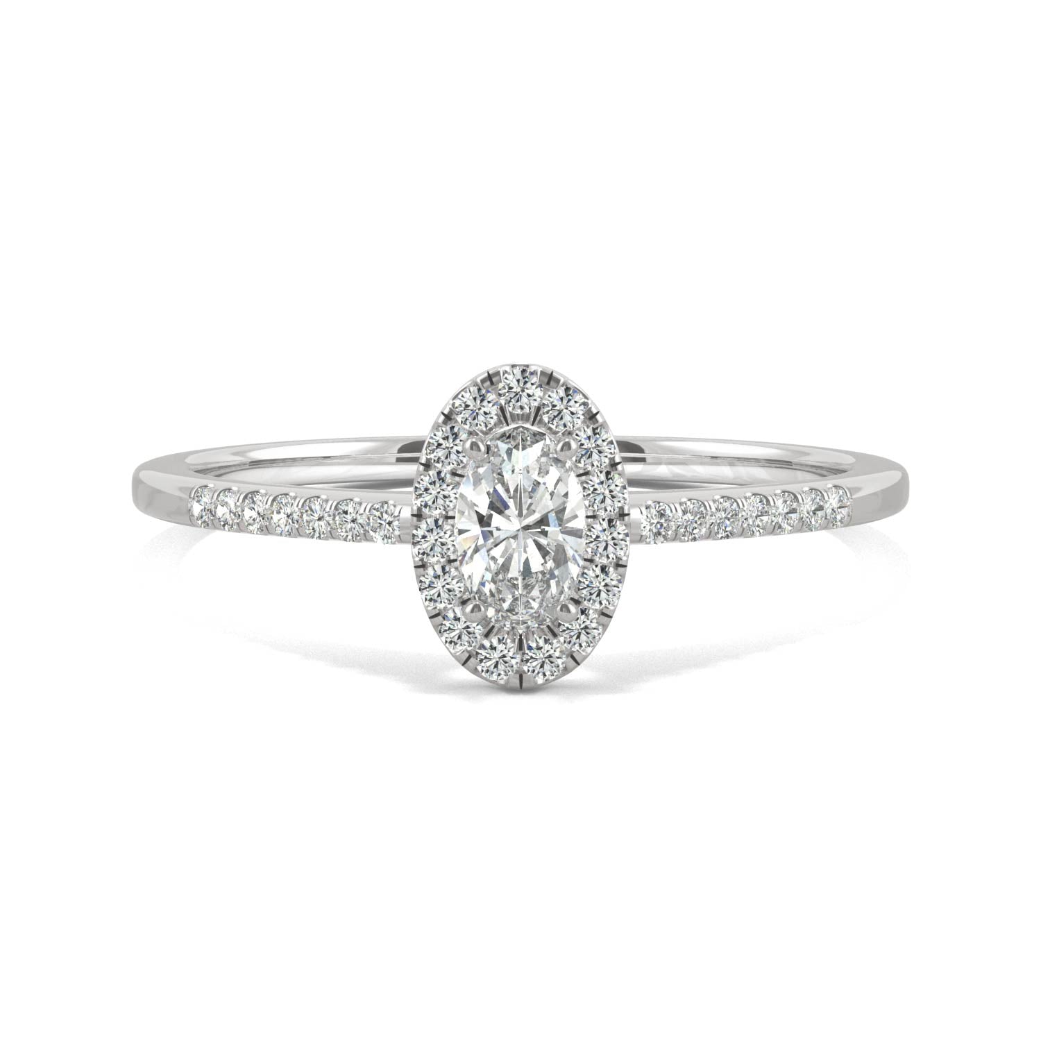 0.41 CTW Oval Moissanite Halo Ring